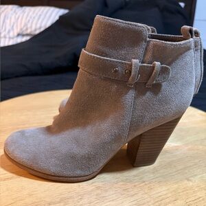Franco Fortini Taupe Suede Ankle Booties